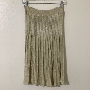 French Rags Cream Knit Cottagecore Rustic Peasant Bohemian Stretchy Midi Skirt M